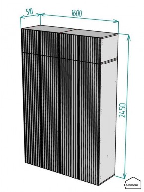 Шкаф с антресолью Linnea MHR-4POA-1 2450х1600х510 (Белый-М 11.1.2) в Сысерти - sysert.mebel24.online | фото 2
