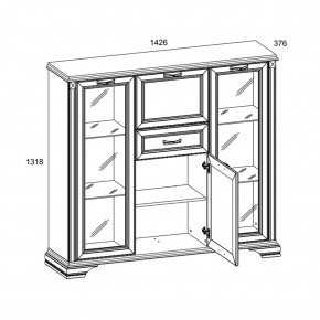 Шкаф с витриной 2V2D1S, MONAKO, цвет Сосна винтаж/дуб анкона в Сысерти - sysert.mebel24.online | фото 2