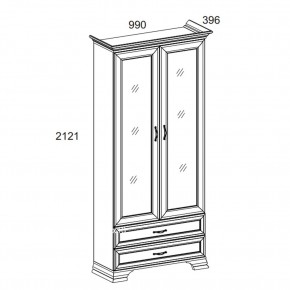 Шкаф с витриной 2V2S, TIFFANY, цвет вудлайн кремовый в Сысерти - sysert.mebel24.online | фото 2