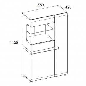 Шкаф с витриной 3D-1S/TYP 32, LINATE ,цвет белый/сонома трюфель в Сысерти - sysert.mebel24.online | фото 2