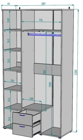 Шкаф с зеркалом Ольга H54_M в Сысерти - sysert.mebel24.online | фото 2