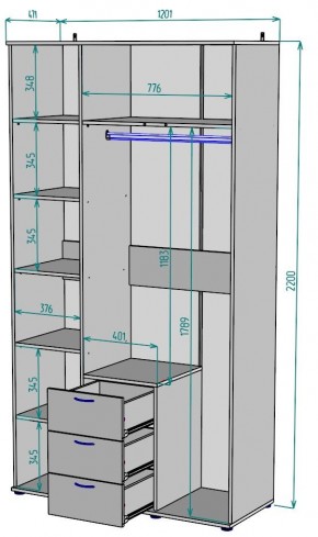 Шкаф с зеркалом Ольга H57_M в Сысерти - sysert.mebel24.online | фото 2