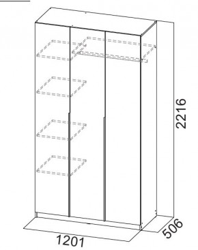 Шкаф ШК-5 (1200) Белый текстурный в Сысерти - sysert.mebel24.online | фото