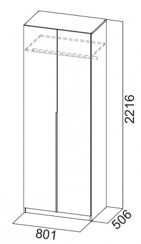 Шкаф ШК-5 (800) Белый текстурный в Сысерти - sysert.mebel24.online | фото