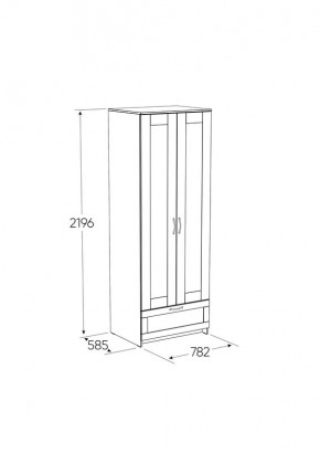 Шкаф СИРИУС двудверный белый с выдвижным ящиком в Сысерти - sysert.mebel24.online | фото 2