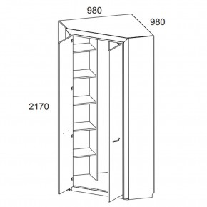 Шкаф угловой 2D, OLIVIA, цвет вудлайн крем/дуб анкона в Сысерти - sysert.mebel24.online | фото 3