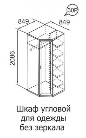 Шкаф угловой для одежды Ника-Люкс 30 с зеркалами в Сысерти - sysert.mebel24.online | фото 3