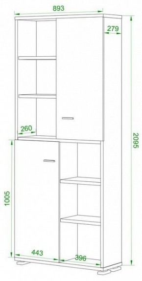 Шкаф-витрина Домино ПУ-30-2-ФС в Сысерти - sysert.mebel24.online | фото 2