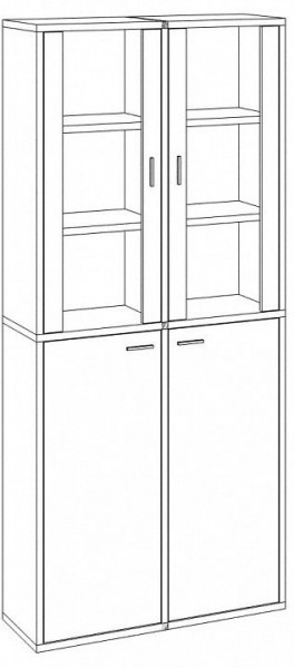 Шкаф-витрина Домино СУ(ш2в2)+2ФС+2ФГ в Сысерти - sysert.mebel24.online | фото 2