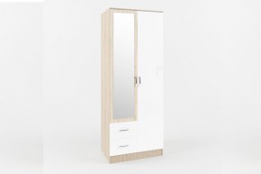СОФИ Шкаф 2-х створчатый с зеркалом СШК 800.3 (дуб сонома/белый глянец) в Сысерти - sysert.mebel24.online | фото 1