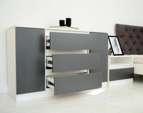 Спальный гарнитур Парус (Белый/Графит) модульный в Сысерти - sysert.mebel24.online | фото 28