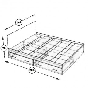 Стандарт Кровать с ящиками 1400, цвет дуб сонома, ШхГхВ 143,5х203,5х70 см., сп.м. 1400х2000 мм., без матраса, основание есть в Сысерти - sysert.mebel24.online | фото 6