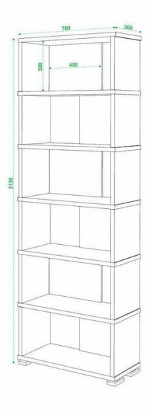 Стеллаж книжный Домино нельсон СБ-10_6 в Сысерти - sysert.mebel24.online | фото 2