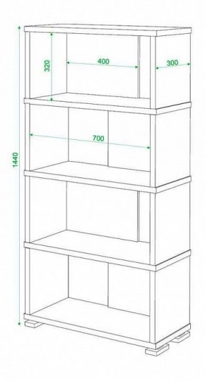 Стеллаж книжный Домино СБ-10_4 в Сысерти - sysert.mebel24.online | фото 2