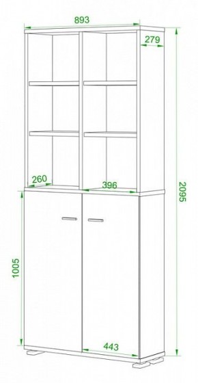 Стеллаж комбинированный Домино Лайт ПУ-30-4 в Сысерти - sysert.mebel24.online | фото 2