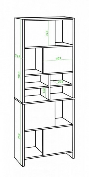 Стеллаж комбинированный Домино Lite СТЛ-ЗВХ КВ в Сысерти - sysert.mebel24.online | фото 2