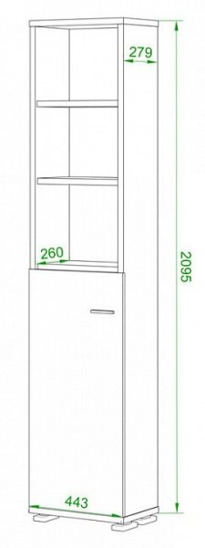 Стеллаж комбинированный Домино нельсон ПУ-20-2 в Сысерти - sysert.mebel24.online | фото 2