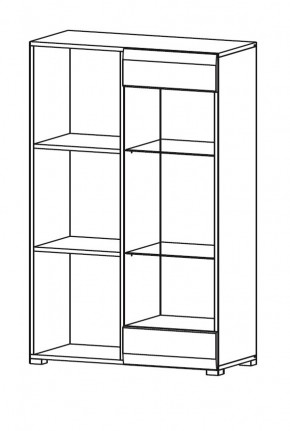 Стеллаж НЕНСИ (Ясень Шимо светлый/Капучино глянец) в Сысерти - sysert.mebel24.online | фото 2