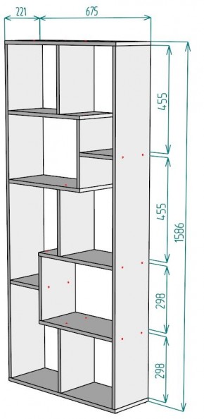 Стеллаж S8 1586х675х221 в Сысерти - sysert.mebel24.online | фото 2