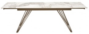 Стол ACERRA NEW 160 GLOSS LUXURY PANDORA SOLID CERAMIC/ каркас цвета шампань, ®DISAUR в Сысерти - sysert.mebel24.online | фото 5