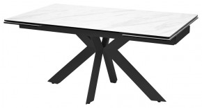 Стол BELLUNO 160 MARBLES KL-99 Белый мрамор матовый, итальянская керамика/ черный каркас, ®DISAUR в Сысерти - sysert.mebel24.online | фото 1