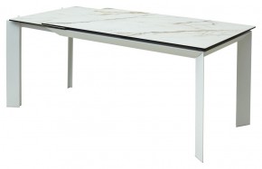 Стол CREMONA 180 KL-188 Контрастный мрамор матовый, итальянская керамика/ белый каркас, ®DISAUR в Сысерти - sysert.mebel24.online | фото 3