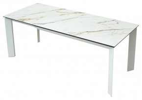 Стол CREMONA 180 KL-188 Контрастный мрамор матовый, итальянская керамика/ белый каркас, ®DISAUR в Сысерти - sysert.mebel24.online | фото 9