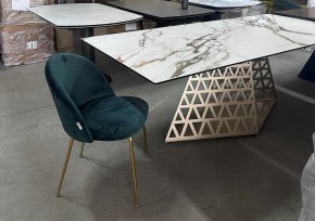 Стол ENNA 220 KL-188 Контрастный мрамор матовый, итальянская керамика/ каркас цвета шампань, ®DISAUR в Сысерти - sysert.mebel24.online | фото 8