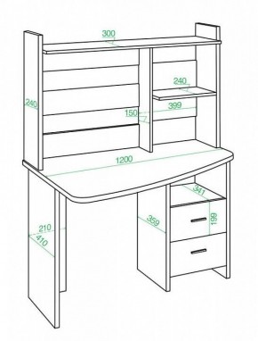 Стол компьютерный Домино Лайт СКЛ-Крл 120+НКЛ-120 в Сысерти - sysert.mebel24.online | фото 3