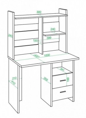 Стол компьютерный Домино Лайт СКЛ-Прям100+НКЛ-100 в Сысерти - sysert.mebel24.online | фото 2