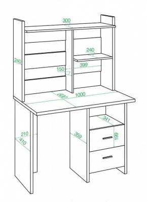 Стол компьютерный Домино Лайт СКЛ-Прям100+НКЛ-100 в Сысерти - sysert.mebel24.online | фото 3