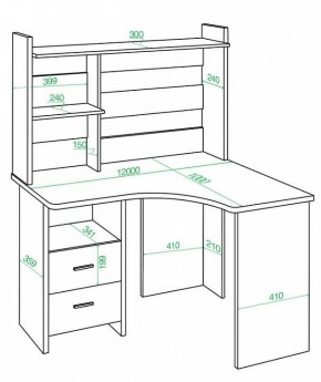 Стол компьютерный Домино Лайт СКЛ-Угл120+НКЛ-120 в Сысерти - sysert.mebel24.online | фото 3