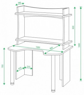 Стол компьютерный Домино lite СКЛ-Игр120 в Сысерти - sysert.mebel24.online | фото 2