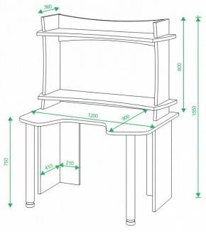 Стол компьютерный Домино Lite СКЛ-Игр120+НКИЛ120ВЛ в Сысерти - sysert.mebel24.online | фото 2