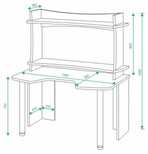 Стол компьютерный Домино lite СКЛ-Игр140 в Сысерти - sysert.mebel24.online | фото 2