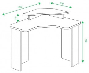 Стол компьютерный Домино lite СКЛ-ИгрУгл100+НКИЛ в Сысерти - sysert.mebel24.online | фото 2