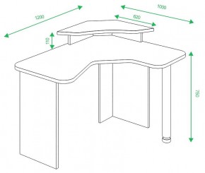 Стол компьютерный Домино Lite СКЛ-ИгрУгл120 в Сысерти - sysert.mebel24.online | фото 3