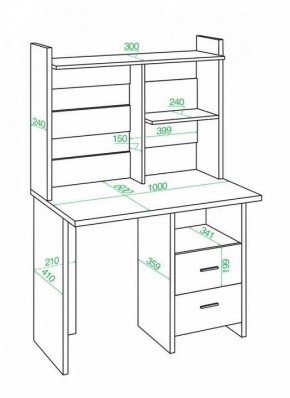 Стол компьютерный Домино Lite СКЛ-Прям100+НКЛ-100 в Сысерти - sysert.mebel24.online | фото 2