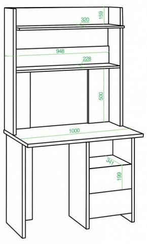 Стол компьютерный Домино Lite СКЛ-Прям100Р+НКЛХ-100 в Сысерти - sysert.mebel24.online | фото 2