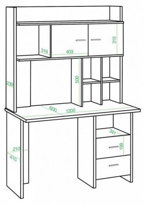 Стол компьютерный Домино lite СКЛ-Прям120+НКЛХ-120 в Сысерти - sysert.mebel24.online | фото 2