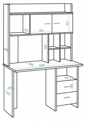 Стол компьютерный Домино Lite СКЛ-Прям120Р+НКЛХ-120 в Сысерти - sysert.mebel24.online | фото 2