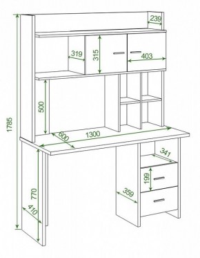 Стол компьютерный Домино Lite СКЛ-Прям130+НКЛХ-130 в Сысерти - sysert.mebel24.online | фото 2