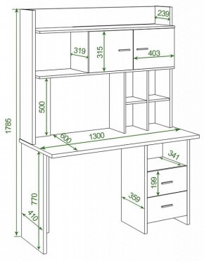 Стол компьютерный Домино Lite СКЛ-Прям130Р+НКЛХ-130 в Сысерти - sysert.mebel24.online | фото 2