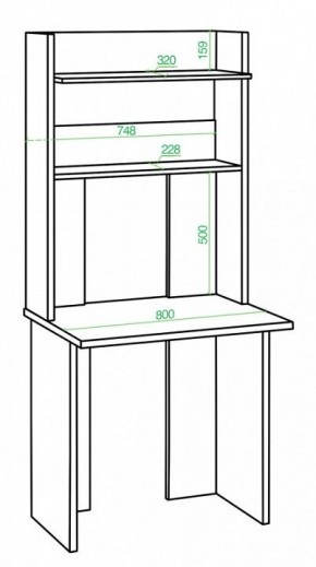 Стол компьютерный Домино Lite СКЛ-Прям80+НКЛХ 80 в Сысерти - sysert.mebel24.online | фото 2