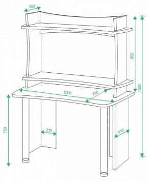 Стол компьютерный Домино Lite СКЛ-Софт120+НКИЛ120 в Сысерти - sysert.mebel24.online | фото 3