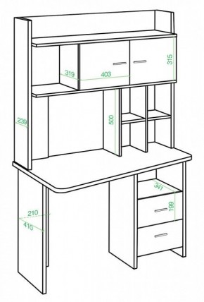 Стол компьютерный Домино Lite СКЛ-Трап120+НКЛХ-120 К ПРАВ в Сысерти - sysert.mebel24.online | фото 2