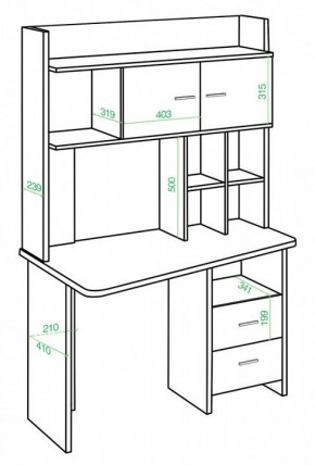 Стол компьютерный Домино Lite СКЛ-Трап120+НКЛХ-120 В ЛЕВ в Сысерти - sysert.mebel24.online | фото 2