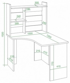 Стол компьютерный Домино Lite СКЛ-Угл120+НКЛ-100 в Сысерти - sysert.mebel24.online | фото 2