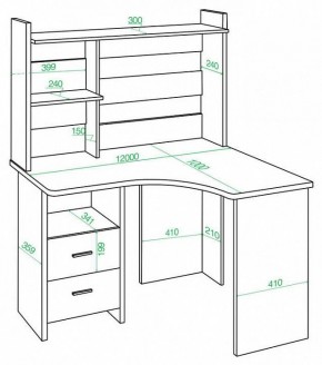 Стол компьютерный Домино Lite СКЛ-Угл120+НКЛХ-120 в Сысерти - sysert.mebel24.online | фото 2