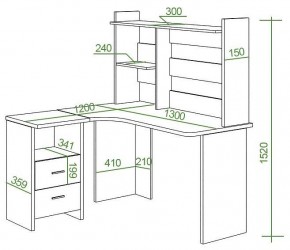 Стол компьютерный Домино Lite СКЛ-Угл130+НКЛ-130 в Сысерти - sysert.mebel24.online | фото 2